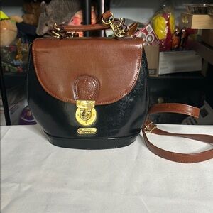 Elegant Brown and Black Leather Purse